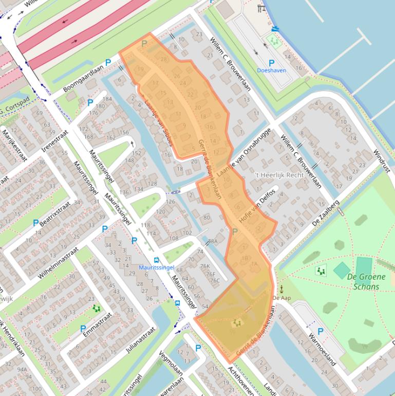 Kaart van postcodegebied 2351EM.