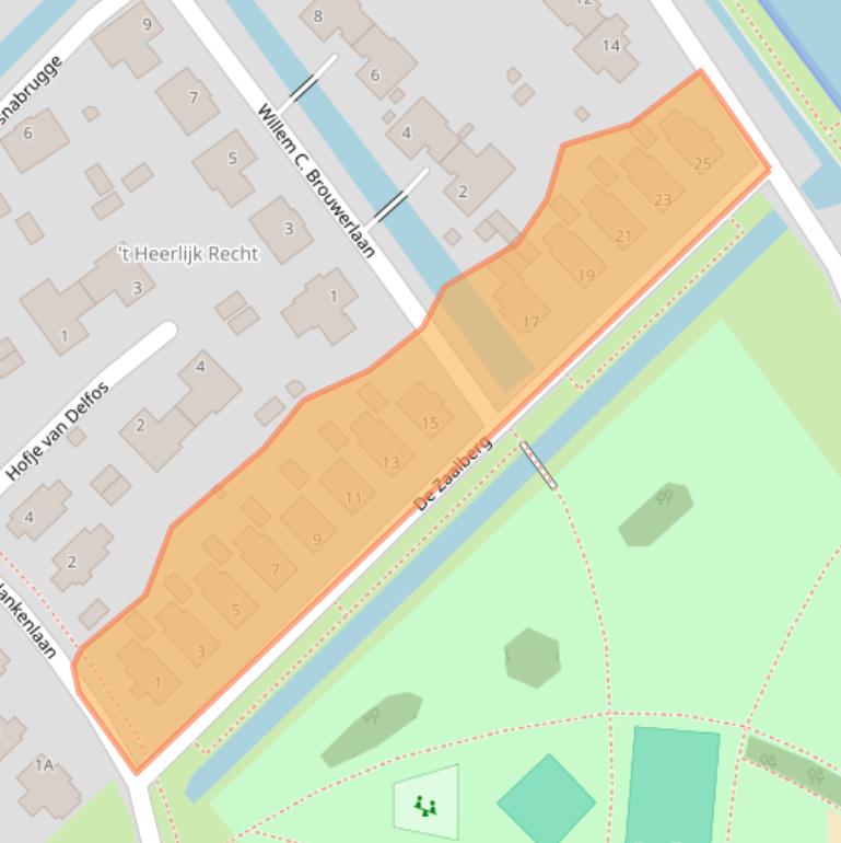 Kaart van postcodegebied 2351ES.