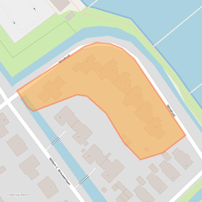 Kaart van postcodegebied 2351ET.