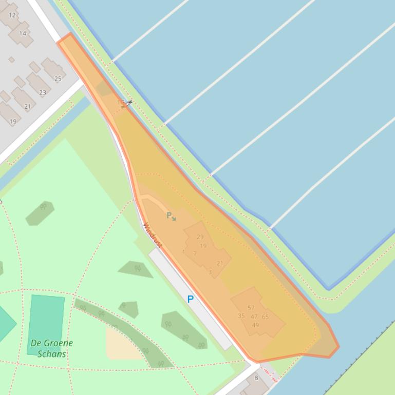 Kaart van postcodegebied 2351EV.