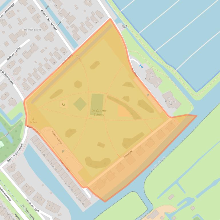 Kaart van postcodegebied 2351EW.