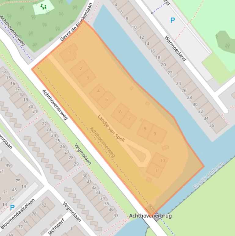 Kaart van postcodegebied 2351EZ.