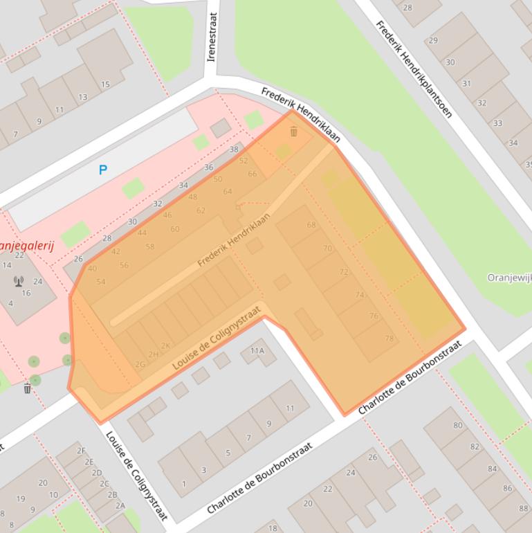 Kaart van postcodegebied 2351GD.