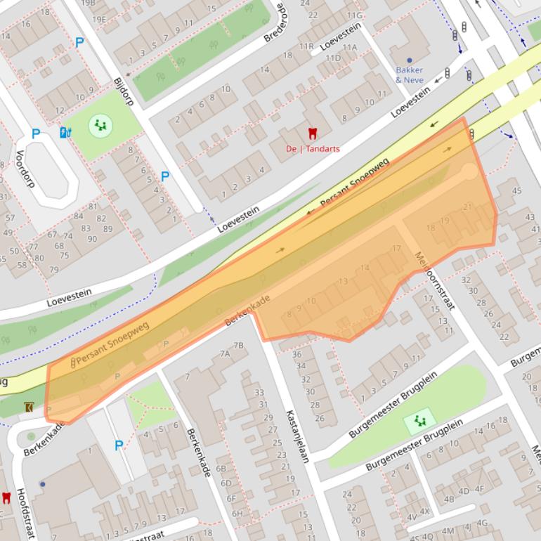 Kaart van postcodegebied 2351NB.