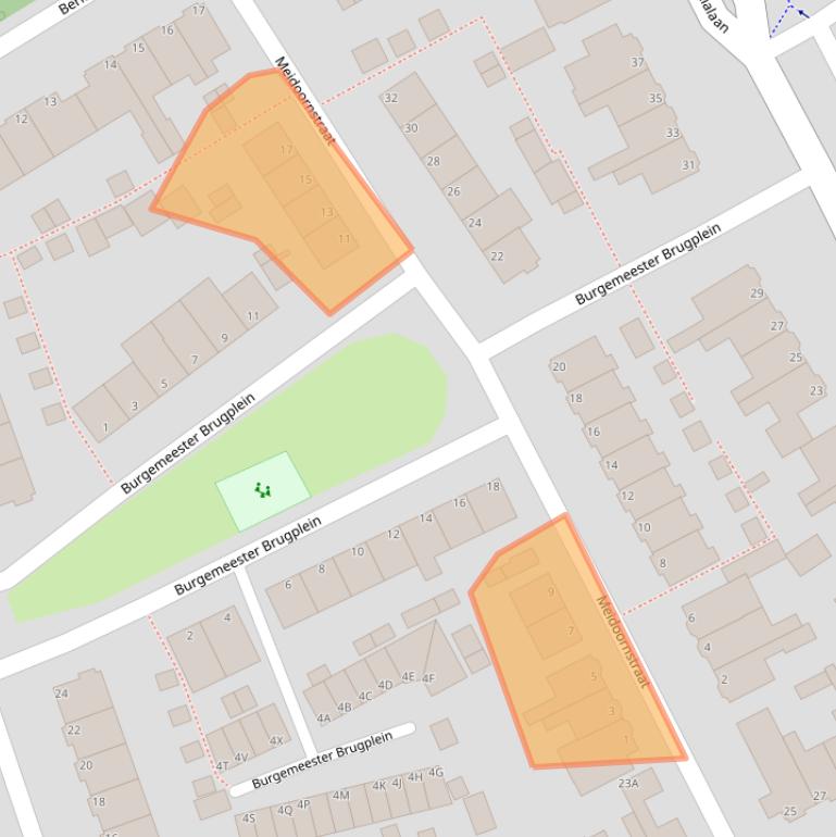 Kaart van postcodegebied 2351NH.