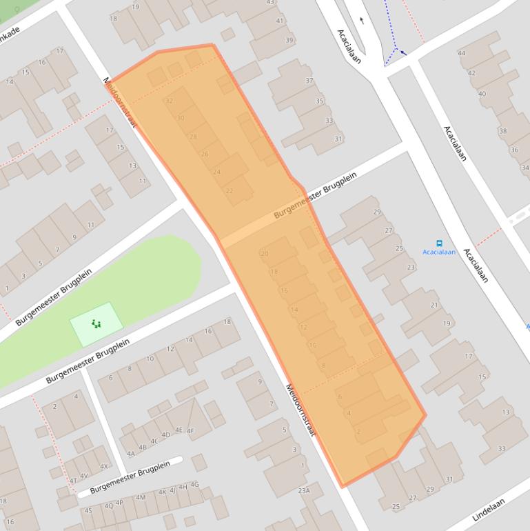 Kaart van postcodegebied 2351NJ.