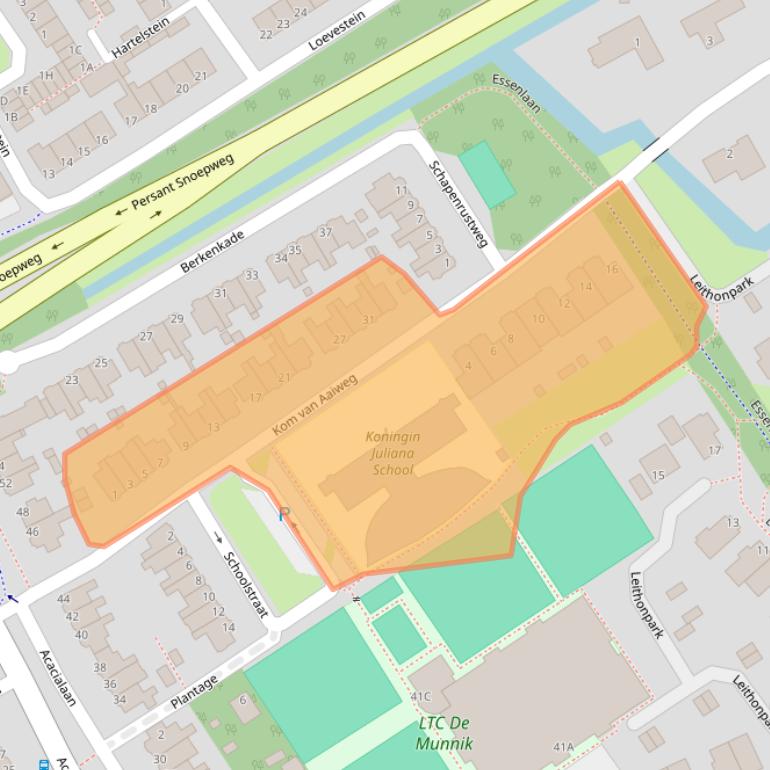 Kaart van postcodegebied 2351NN.