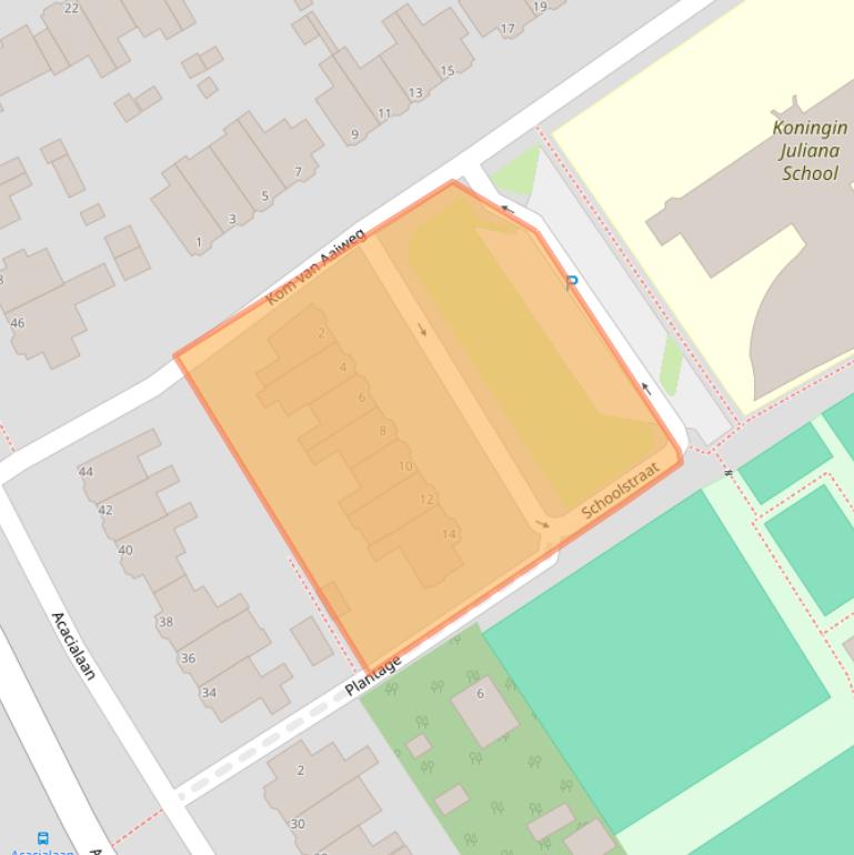 Kaart van postcodegebied 2351NP.