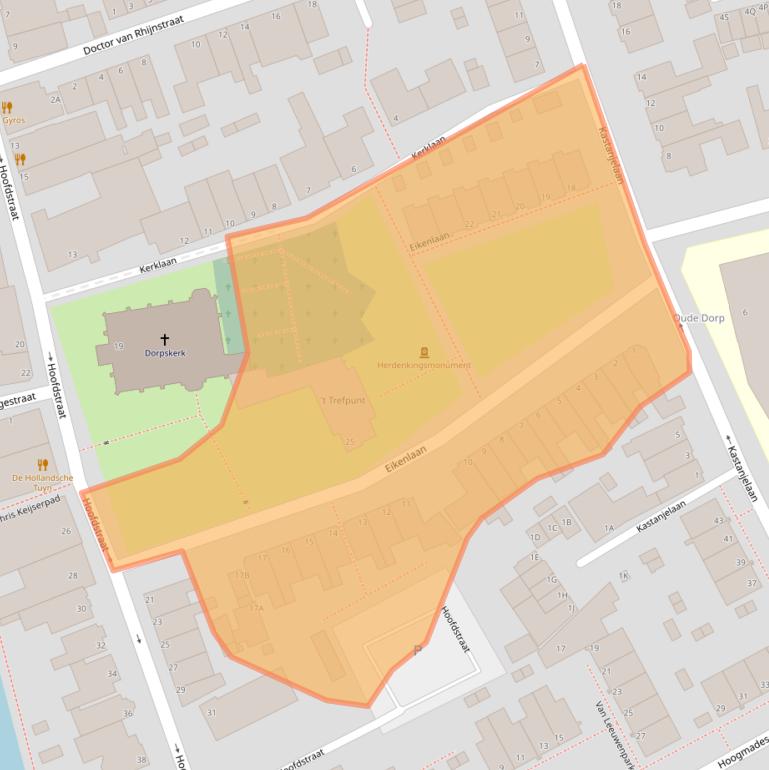 Kaart van postcodegebied 2351NT.