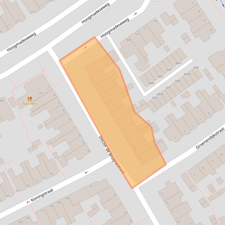 Kaart van postcodegebied 2351PA.