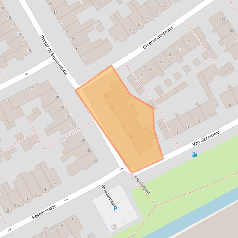 Kaart van postcodegebied 2351PB.