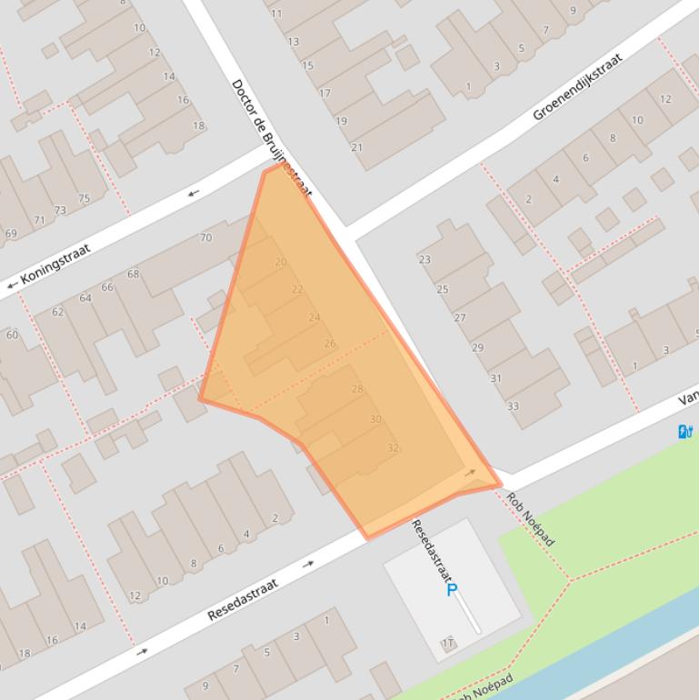 Kaart van postcodegebied 2351PD.