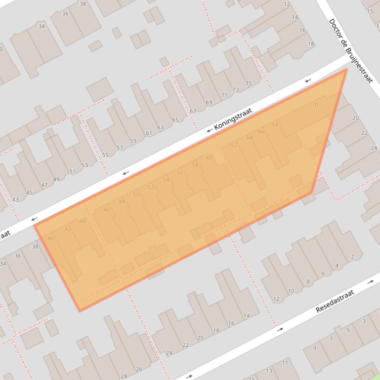 Kaart van postcodegebied 2351PJ.