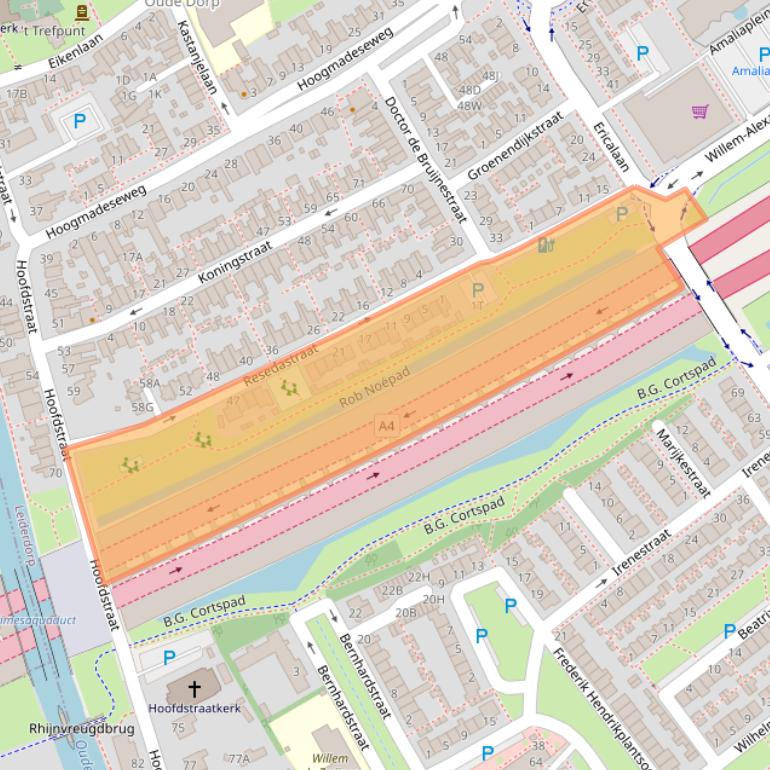 Kaart van postcodegebied 2351PM.