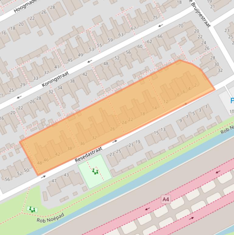 Kaart van postcodegebied 2351PN.