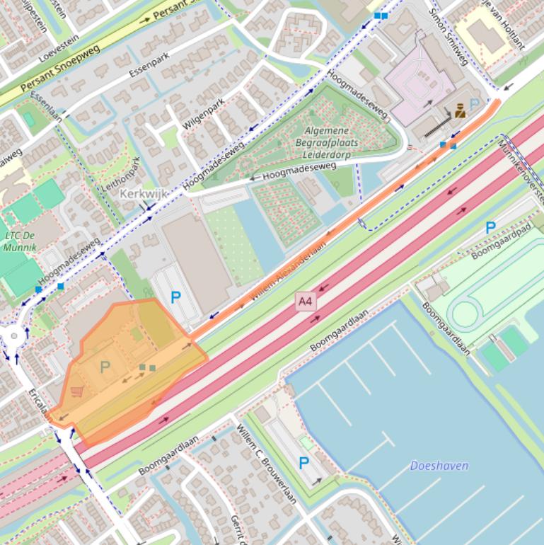 Kaart van postcodegebied 2351PV.