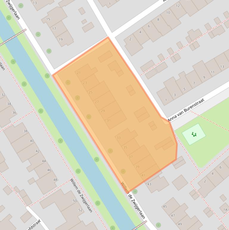 Kaart van postcodegebied 2351RB.