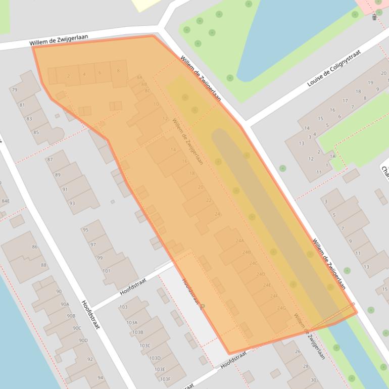 Kaart van postcodegebied 2351RD.