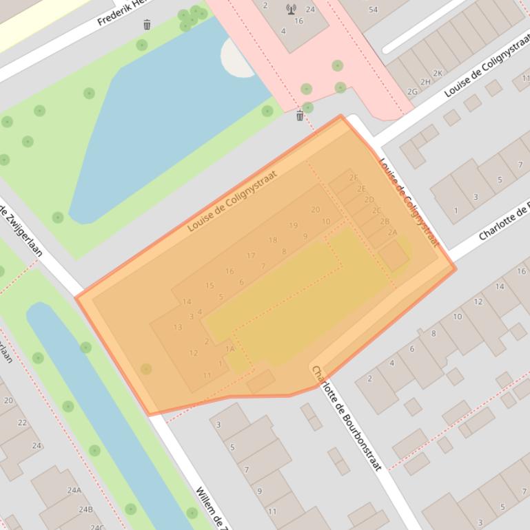 Kaart van postcodegebied 2351RG.