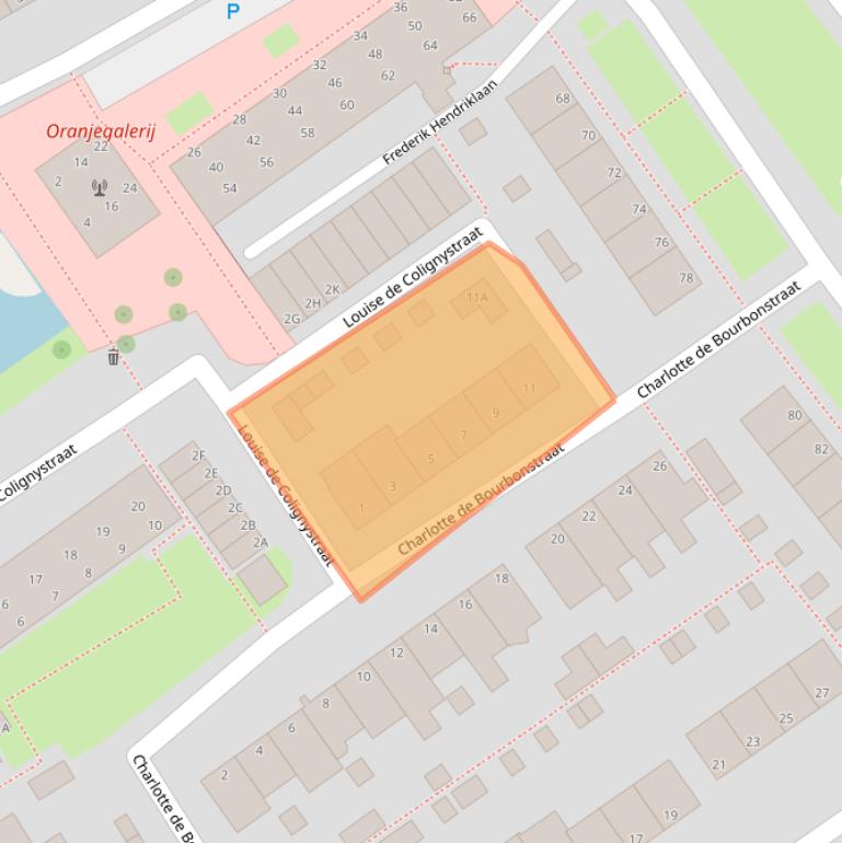 Kaart van postcodegebied 2351RH.