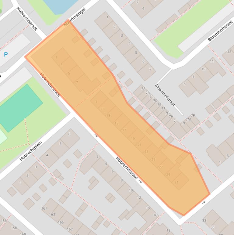 Kaart van postcodegebied 2351SC.