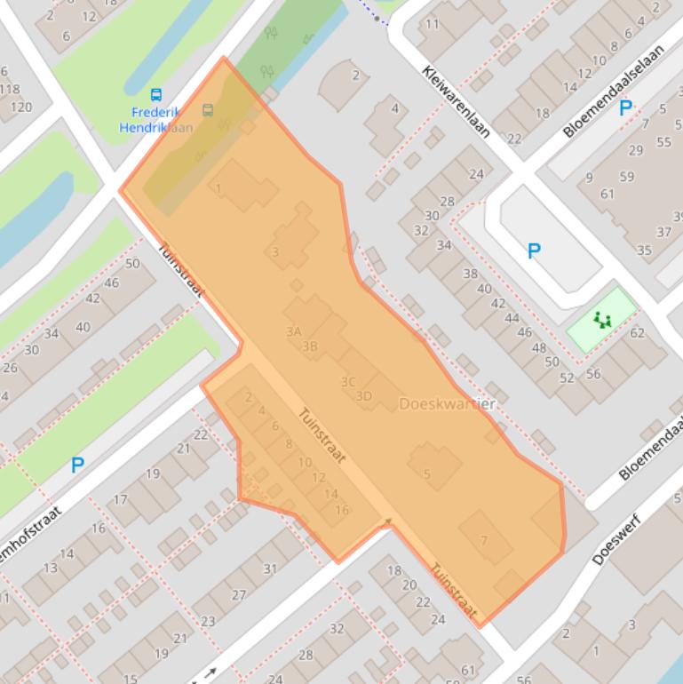 Kaart van postcodegebied 2351SH.