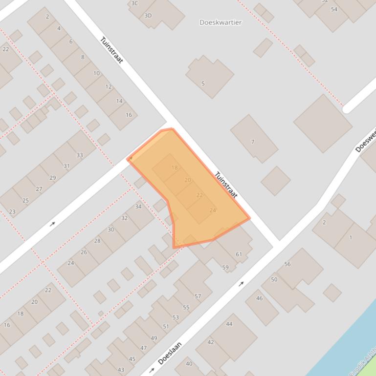 Kaart van postcodegebied 2351SJ.