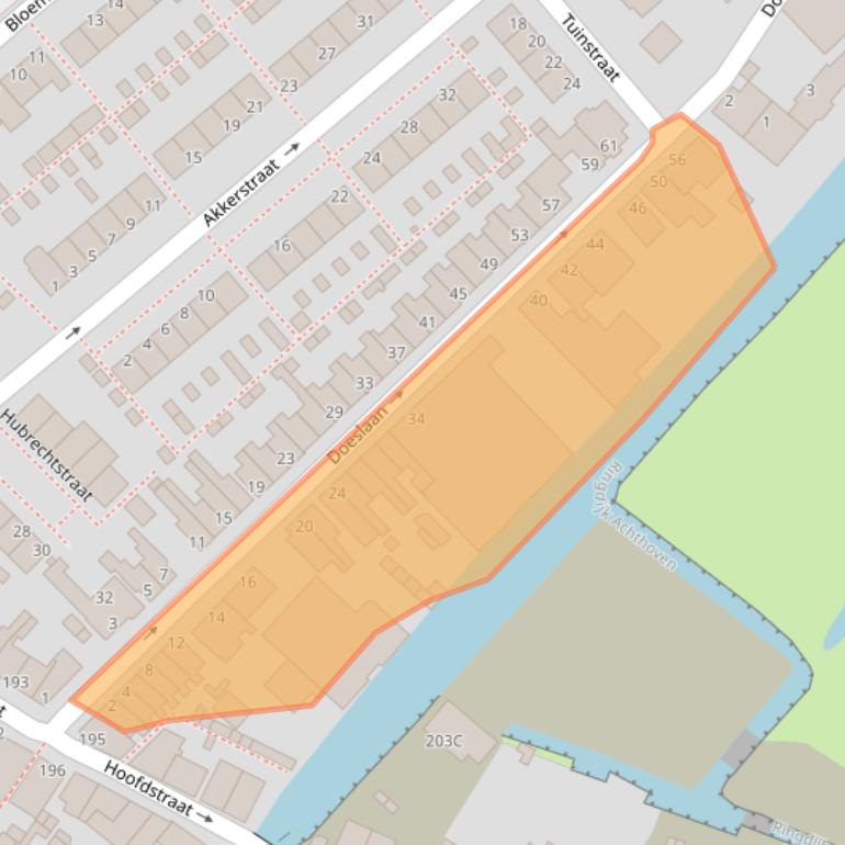 Kaart van postcodegebied 2351SR.