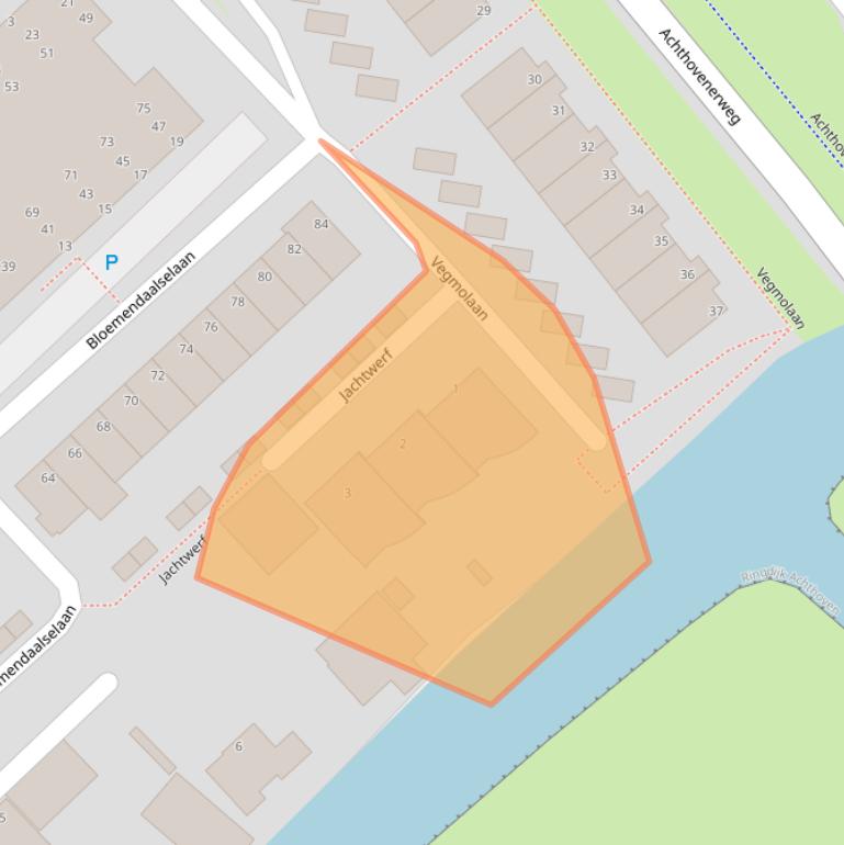 Kaart van postcodegebied 2351SZ.