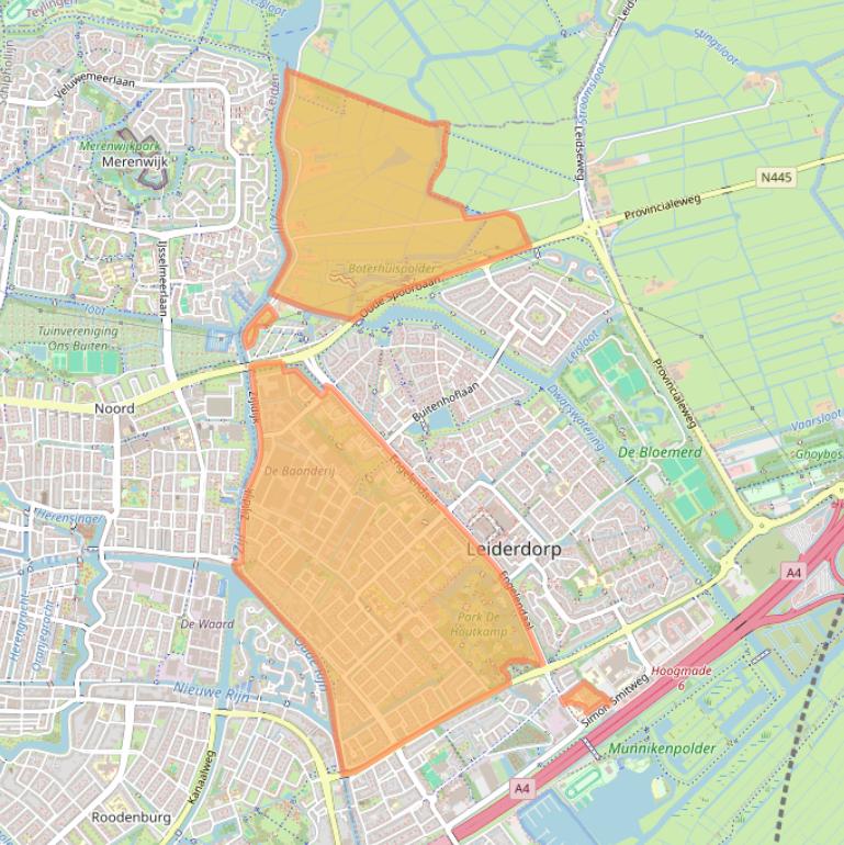 Kaart van postcodegebied 2352.