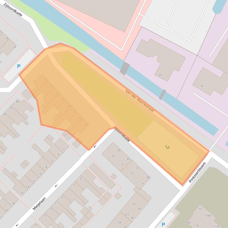 Kaart van postcodegebied 2352AE.