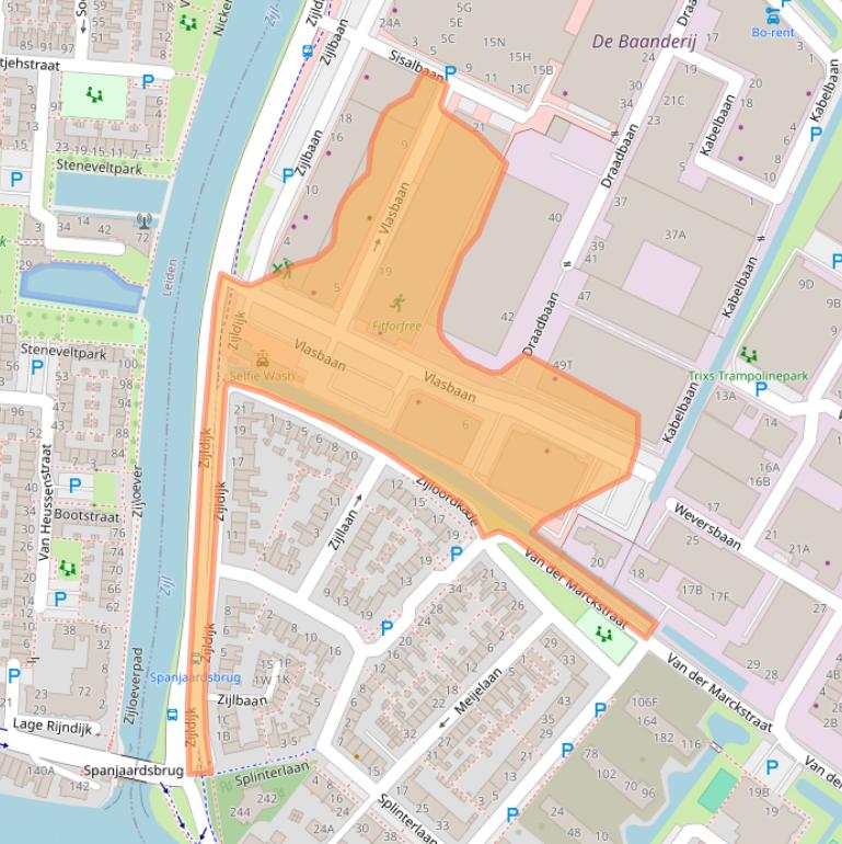 Kaart van postcodegebied 2352AH.