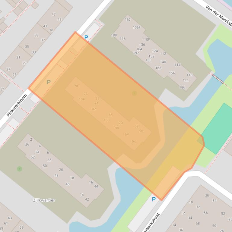 Kaart van postcodegebied 2352AT.