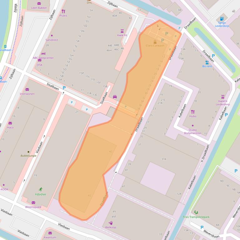 Kaart van postcodegebied 2352AW.