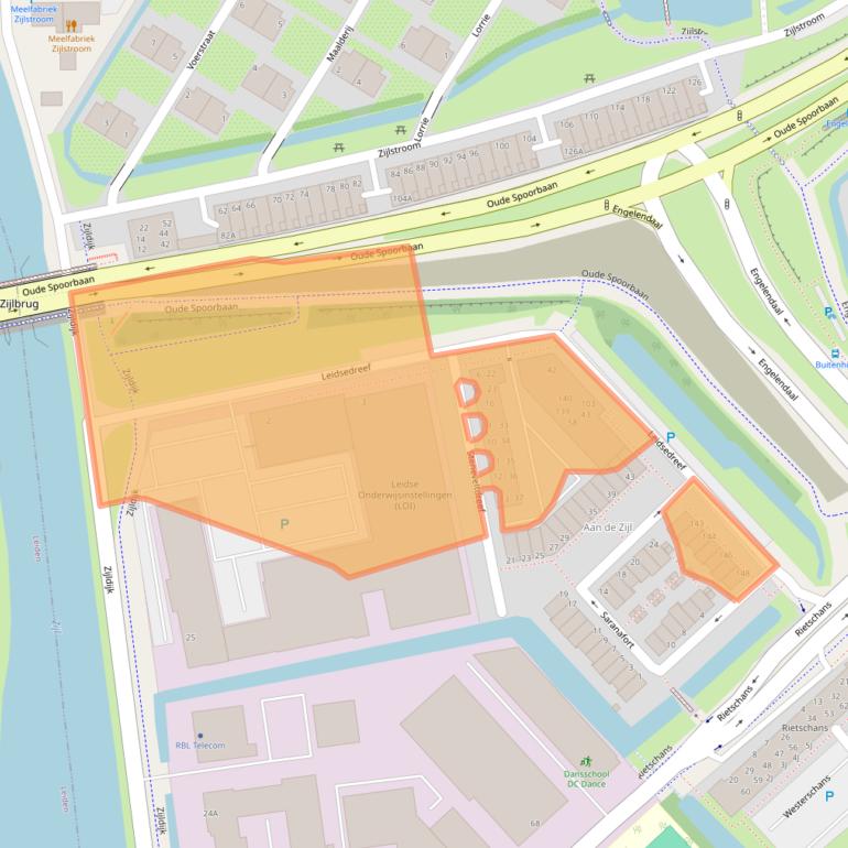 Kaart van postcodegebied 2352BA.