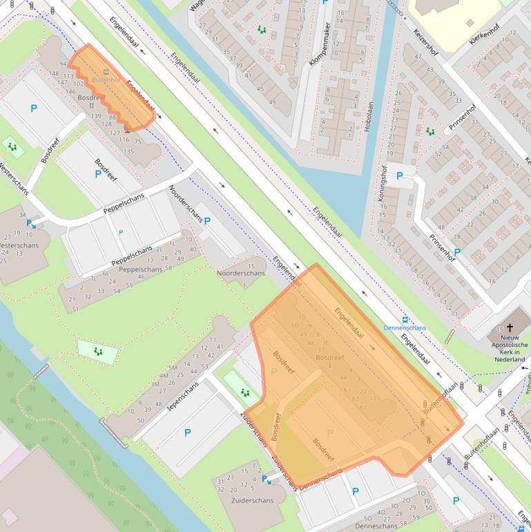 Kaart van postcodegebied 2352BC.