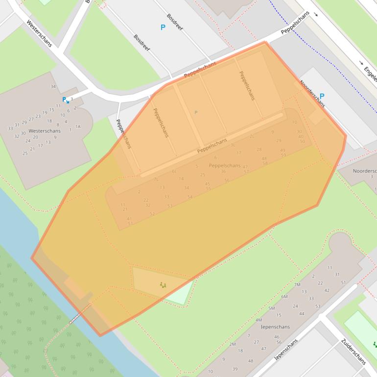 Kaart van postcodegebied 2352BE.