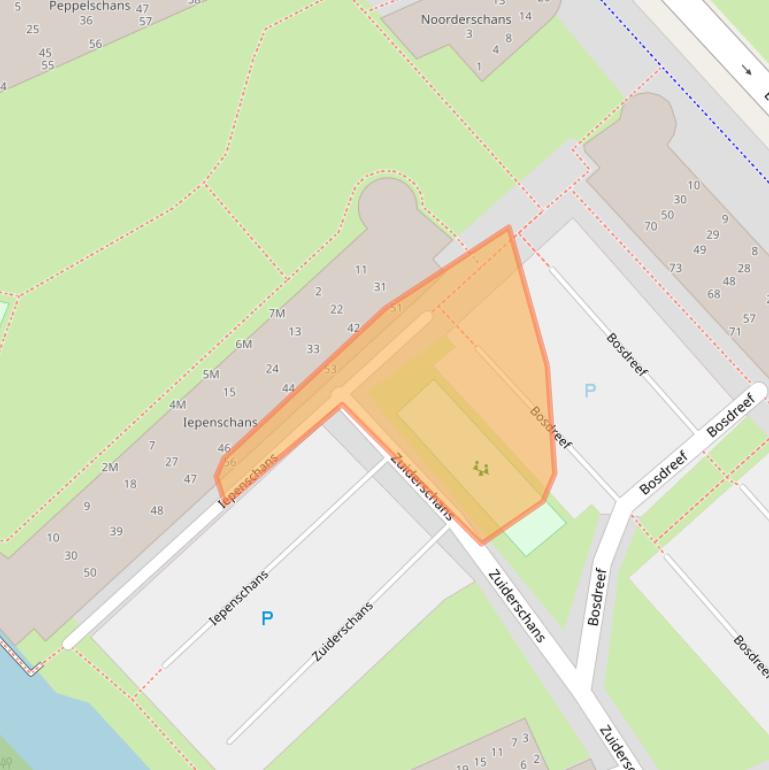 Kaart van postcodegebied 2352BJ.