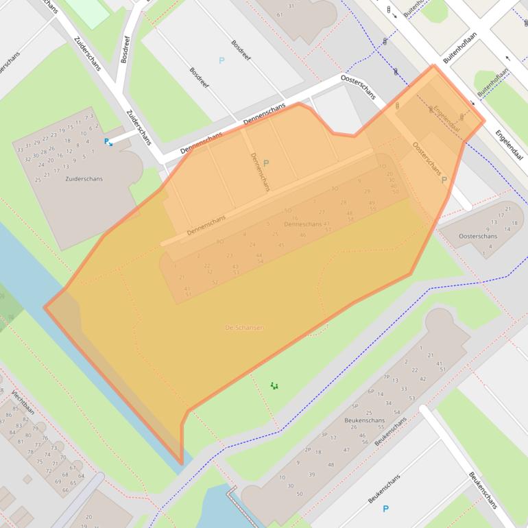 Kaart van postcodegebied 2352BK.