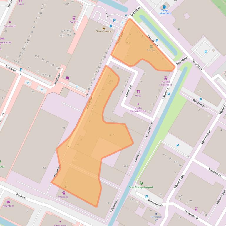 Kaart van postcodegebied 2352BM.