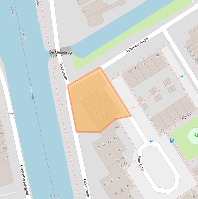 Kaart van postcodegebied 2352BP.