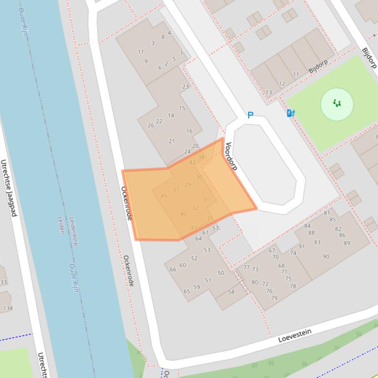 Kaart van postcodegebied 2352BS.