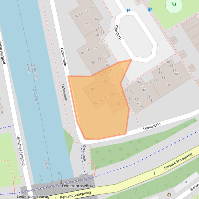 Kaart van postcodegebied 2352BT.