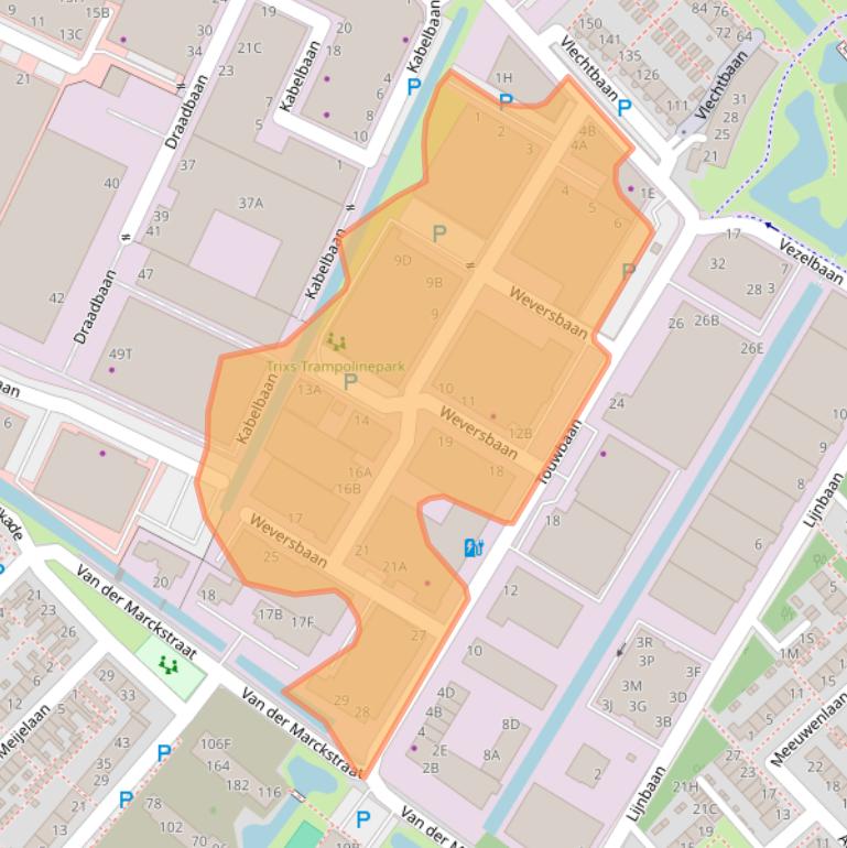 Kaart van postcodegebied 2352BZ.