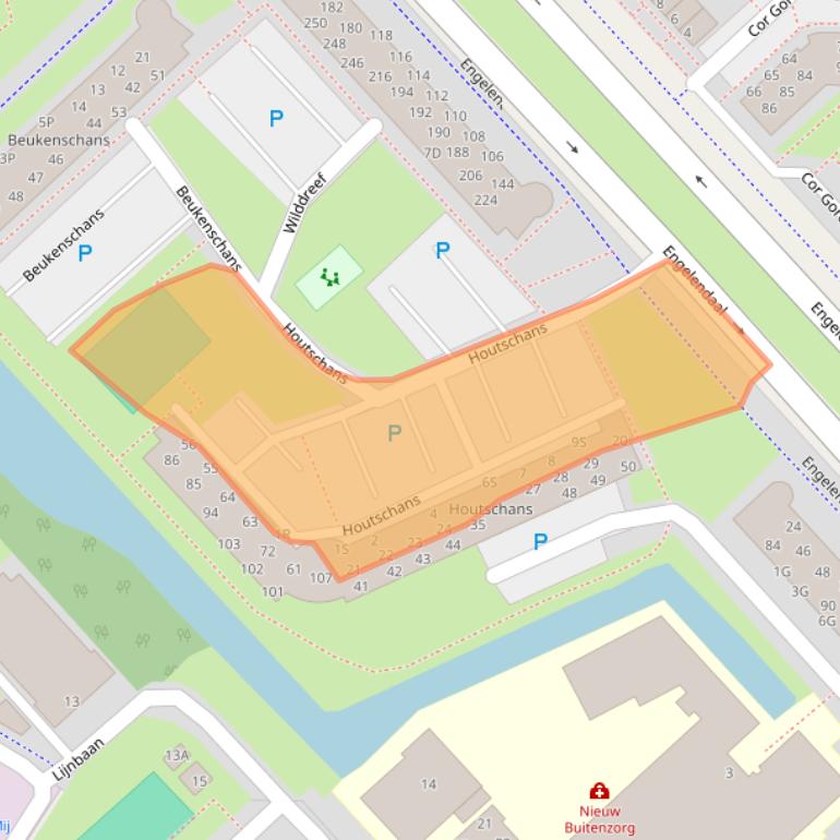 Kaart van postcodegebied 2352CG.