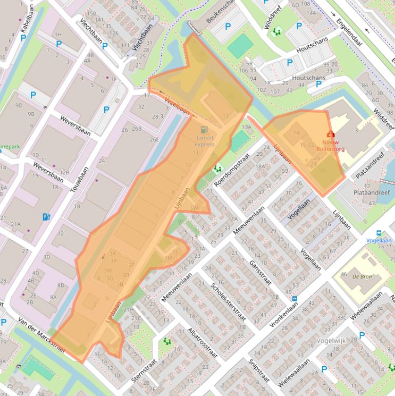 Kaart van postcodegebied 2352CK.