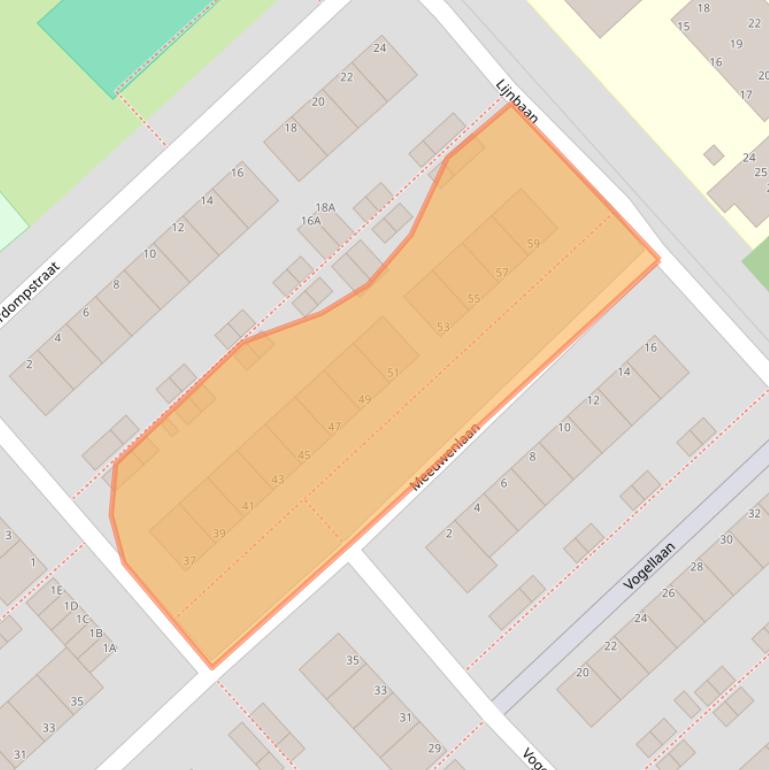 Kaart van postcodegebied 2352CR.