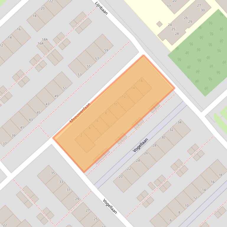 Kaart van postcodegebied 2352CS.