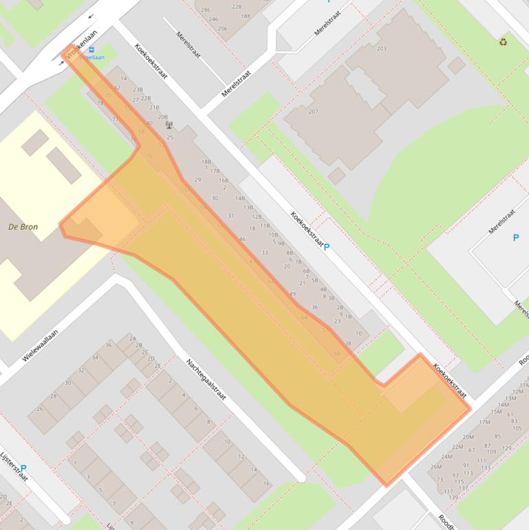 Kaart van postcodegebied 2352CW.