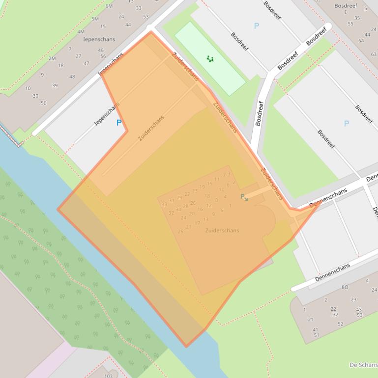 Kaart van postcodegebied 2352DH.